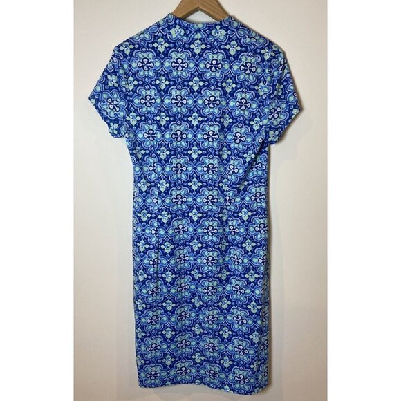 J.McLaughlin Dress Sheath Catalina Cloth Blue Green Size Large L - Picture 3 of 4